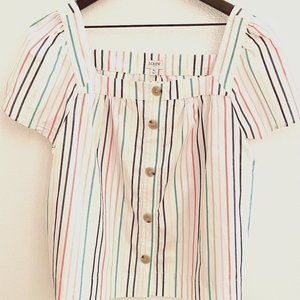 NWT Jcrew Colorful cotton square neck top